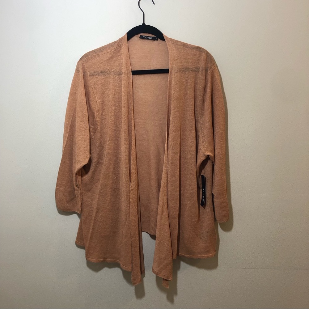 Nic + Zoe 2x Wrap Linen Blend Ligntweight Open Front Cardigan Beachy NWT 4 Ways